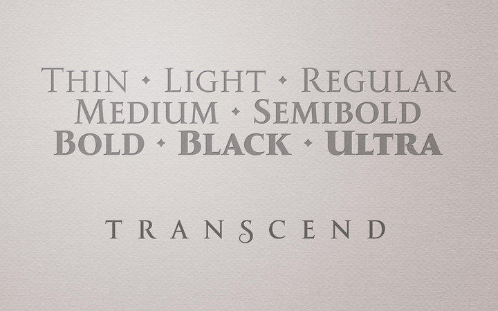 Пример шрифта Transcend Regular